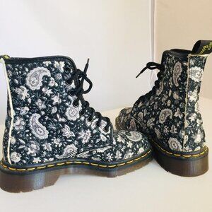 DR MARTENS Vintage 90s Paisley Vegetarian Boots Made In England 8 Retro UK3 Doc